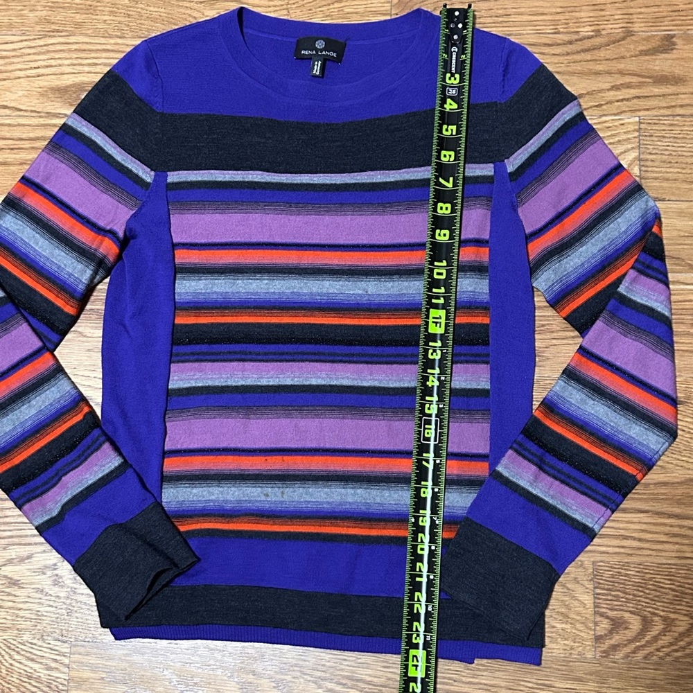 Rena Lange Colorful Striped Sweater 100%‎ Virgin Wool - Picture 2 of 8